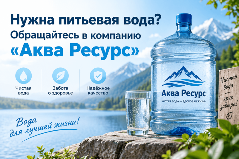 Нужна питьевая вода? Обращайтесь в компанию «Аква Ресурс»